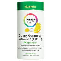 Rainbow Light Vitamin D3, 1,000 IU, Gummies, Yummy Lemon Flavor! - 100 Each 