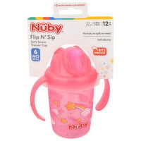 Nuby Trainer Cup, Soft Straw, Flip N' Sip, 12m+ - 1 Each 