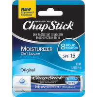 ChapStick Lipcare, 2 in 1, Moisturizer, Original, Broad Spectrum SPF 15 - 0.15 Ounce 