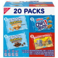 BARNUMS/CHIPS AHOY!/TEDDY GRAHAMS Nabisco Fun Shapes Variety Pack, Barnum's Animal Crackers, Teddy Grahams and CHIPS AHOY! Mini, 20 Snack Packs - 20 Ounce 