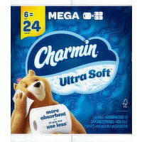 Charmin Bathroom Tissue, Mega Rolls, 2-Ply - 6 Each 