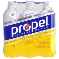 Propel Electrolyte Water Beverage, Lemon, 6 Pack - 6 Each 