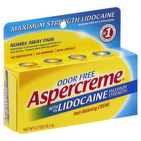 Aspercreme Pain Relieving Creme, Maximum Strength, Odor Free