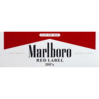 Marlboro Cigarettes, Red Label, 100's, Flip-Top Box