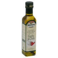 Monini Olive Oil, Extra Virgin, Garlic & Chili Flavored - 8.5 Ounce 