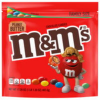 M&M's Chocolate Candies, Peanut Butter, Family Size - 17.2 Ounce