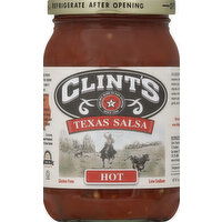 Clint's Salsa, Texas, Hot - 16 Ounce 