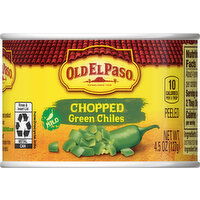 Old El Paso Green Chiles, Chopped, Mild, Peeled - 4.5 Ounce 