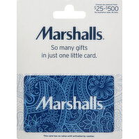 Marshalls Gift Card, Marshalls, $25-$500 - 1 Each 