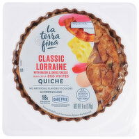 La Terra Fina Quiche, Classic Lorraine with Butter & Swiss Cheese - 6 Ounce 