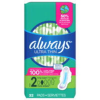 Always Pads, Flexi-Wings, Ultra Thin, Long Super, Size 2 - 32 Each 