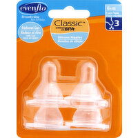 Evenflo Nipples, Silicone, Fast Flow 3, 6+ M