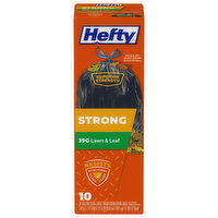 Hefty Trash Bags, Drawstring, Strong, Extra Large, 39 Gallon - 10 Each 