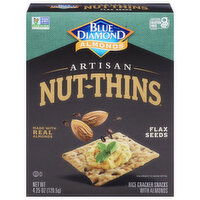 Blue Diamond Almonds Rice Cracker Snacks, Artisan, Flax Seeds