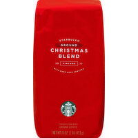 Starbucks Coffee, Ground, Dark Roast, Christmas Blend, Vintage 2017 - 16 Ounce 