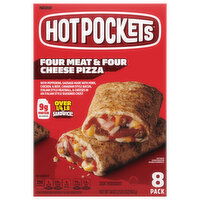 Hot Pockets Sandwiches, Italian Style Seasoned Crust. Four Meat & Four Cheese Pizza, 8 Pack