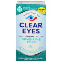 Clear Eyes Eye Drops, Lubricant/Redness Reliever, Sensitive Eyes