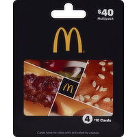 McDonalds Gift Card, $40 - 4 Each 