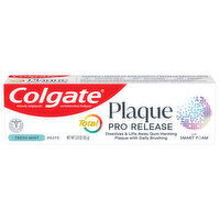 Colgate Dissolve and lift away gum harming plaque with daily brushing using Colgate Total Plaque Pro Release Fresh Mint Toothpaste. The minty toothpaste formula helps interfere with the harmful effects of plaque.