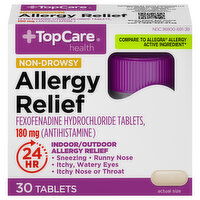 TopCare Allergy Relief, Non-Drowsy, 180 mg, Tablets