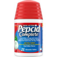 Pepcid Acid Reducer, Cool Mint Flavor, Dual Action, Chewable Tablets - 25 Each 