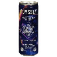 Odyssey Mushroom Elixir, Sparkling, Energy + Focus, Blackberry Lemon Twist - 12 Fluid ounce 