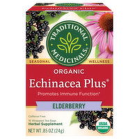 Traditional Medicinals Echinacea Plus, Organic, Elderberry, Caffeine Free, Tea Bags - 16 Each 