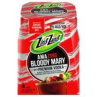 Zing Zang Bloody Mary, with Premium Vodka, Amazing, 4 Pack - 4 Each 