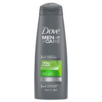 Dove Men+Care Shampoo + Conditioner, 2 in 1, Fresh + Clean - 12 Fluid ounce 