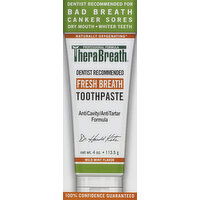 TheraBreath Toothpaste, Fresh Breath, Mild Mint Flavor - 4 Ounce 