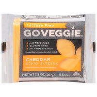 Go Veggie Cheese Food Alternative, Cheddar, Style Singles - 12 Each 