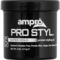 Ampro Styling Gel, Protein, Super Hold - 6 Ounce 