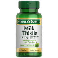 Nature's Bounty Milk Thistle, 175 mg, Standardized Extract, Capsules - 100 Each 