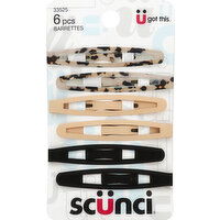 Scunci Barrettes - 6 Each 