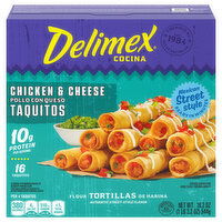 Delimex Taquitos, Chicken & Cheese, Mexican Street Style - 16 Each 