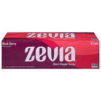 Zevia Soda, Zero Sugar, Black Cherry