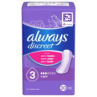 Always Discreet Pads, 3 Light - 30 Each 