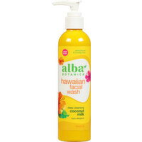 Alba Botanica Facial Wash, Deep Cleansing, Coconut Milk, Hawaiian - 8 Fluid Ounce