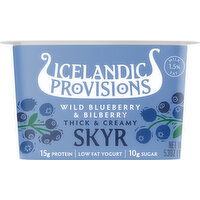 Icelandic Provisions Skyr, Low Fat, Wild Blueberry & Bilberry, Thick & Creamy - 5.3 Ounce 