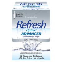 Refresh Eye Drops, Lubricant, Advance, Triple-Action Relief - 30 Each 