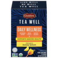 Celestial Seasonings Herbal Supplement, Caffeine Free, Organic, Honey Lemon, Daily Wellness, Tea Bags