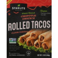 Starlite Cuisine Tacos, Chipotle Chick'n, Rolled - 6 Each 