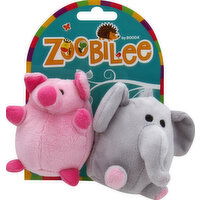 Zoobilee Dog Toy, Elephant and Pig - 2 Each 