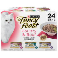 Fancy Feast Cat Food, Gourmet, Grilled Collection, Poultry & Beef - 24 Each 