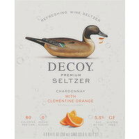 Decoy Seltzer, Premium, Chardonnay with Clementine Orange - 4 Each 