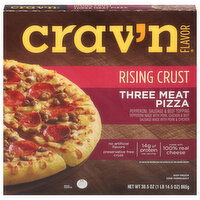 Crav'n Flavor Pizza, Rising Crust, Three Meat