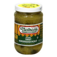 Nathan's Sweet Horseradish Pickles, Gourmet - 16 Ounce 