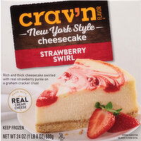 Crav'n Flavor Cheesecake, Strawberry Swirl, New York Style - 24 Ounce 