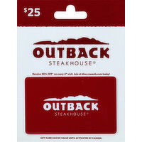 Outback Gift Card, $25 - 1 Each 