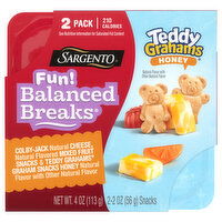 Sargento Fun! Balanced Breaks, Colby-Jack Cheese/Mixed Fruit Snacks & Teddy Grahams Graham Snacks Honey, 2 Pack - 2 Each 